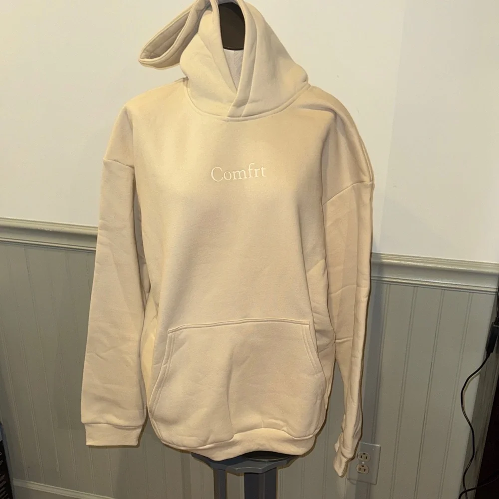 Comfrt Men's Signature Pullover Hoodie in BONE XL